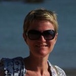 Murielle, au stage de yoga en Inde