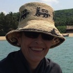 Véronique au stage de yoga en Inde